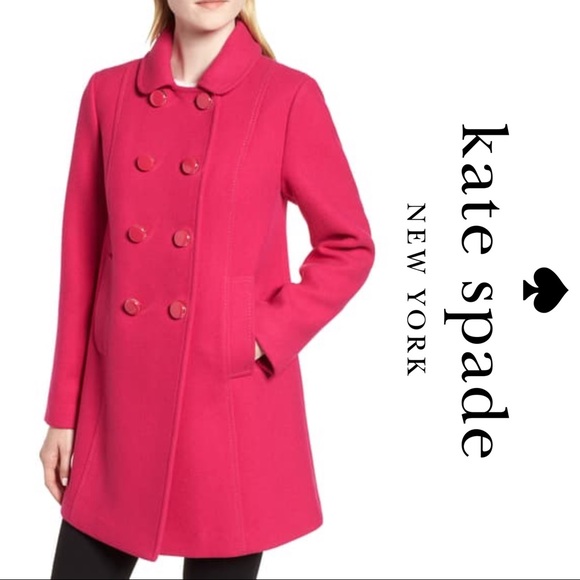 NWT Kate Spade Double Breasted Wool Blend Coat